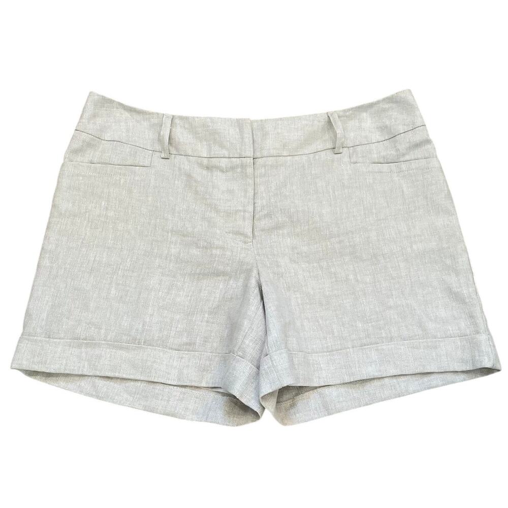 Apt. 9 Ivory Linen Dress Shorts, Cuffed, Lined, Elevated Basic, Minimalist, 12